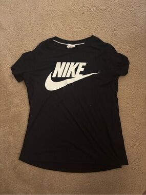 Nike Black Short Sleeve Tee with White Swoosh